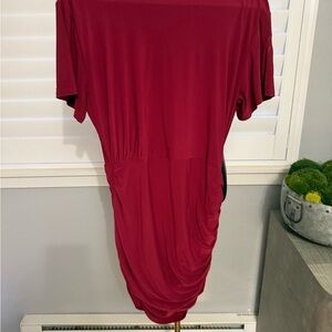 Chic Asymmetrical Ruby Dress